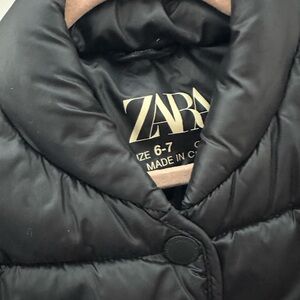Zara light puffer Quilted Black Jacket girls 6-7